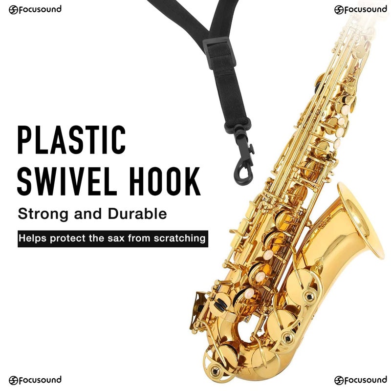 Focusound Upgraded Length Tenor Saxophone Neck Strap Soft Sax Leather Strap Padded for Alto and Tenor Saxophone - Image 2
